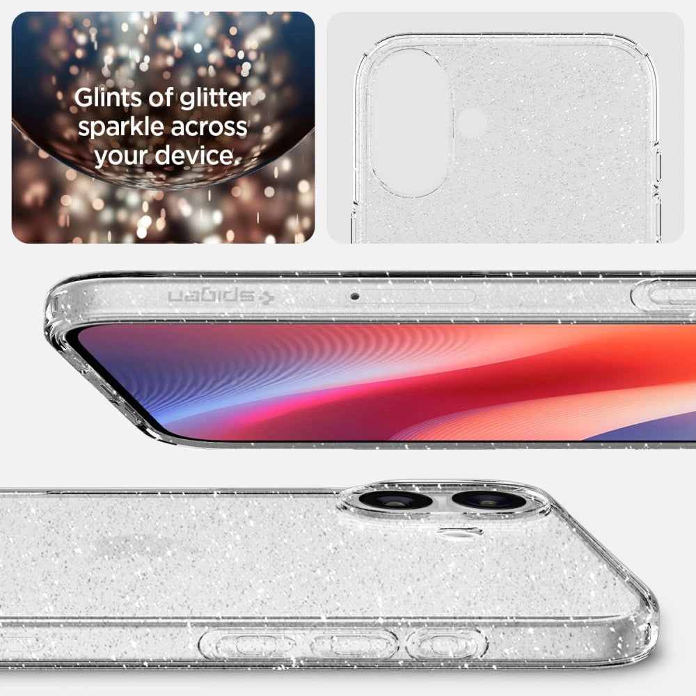 Spigen Liquid Crystal iPhone 16 Case - Clear Glitter_5
