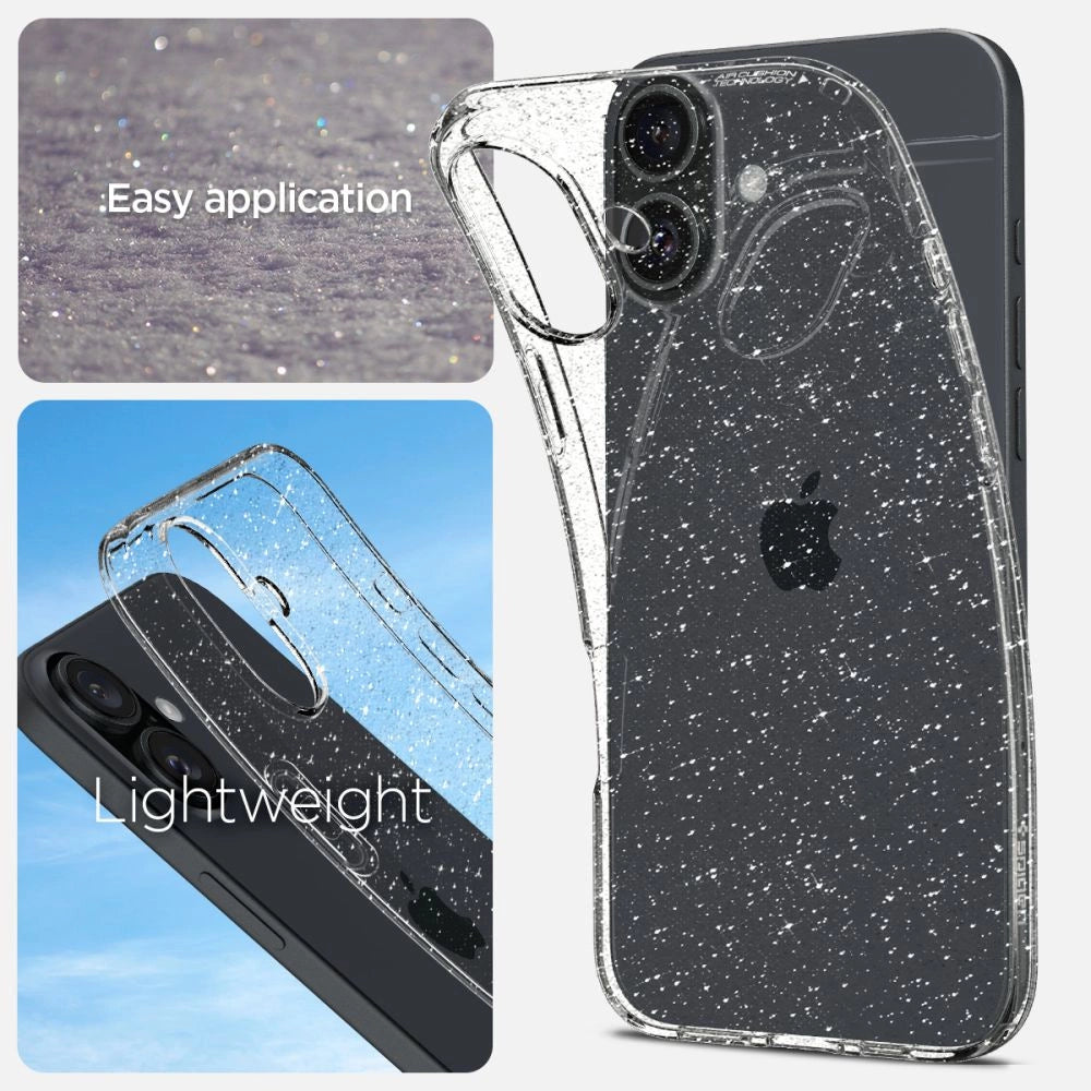 Spigen Liquid Crystal iPhone 16 Case - Clear Glitter_6