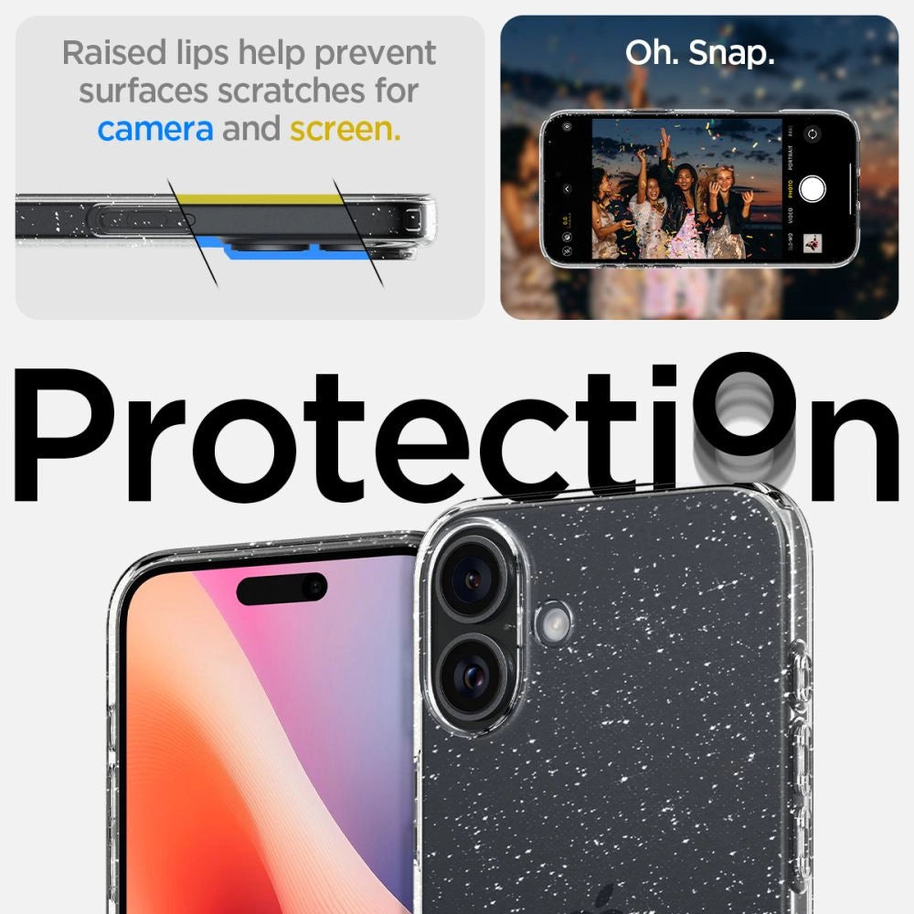 Spigen Liquid Crystal iPhone 16 Case - Clear Glitter_7