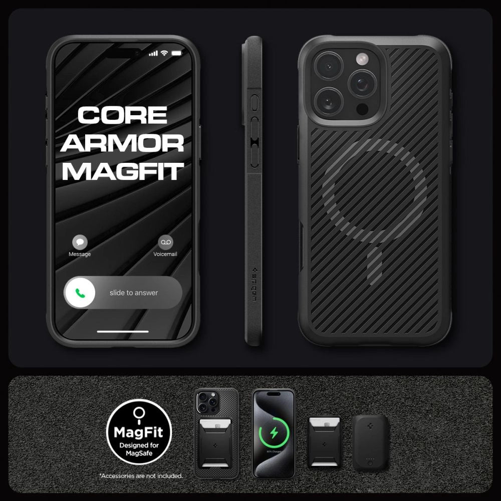 Spigen Core Armor Mag Case with MagSafe for iPhone 16 Pro - Matte Black_10