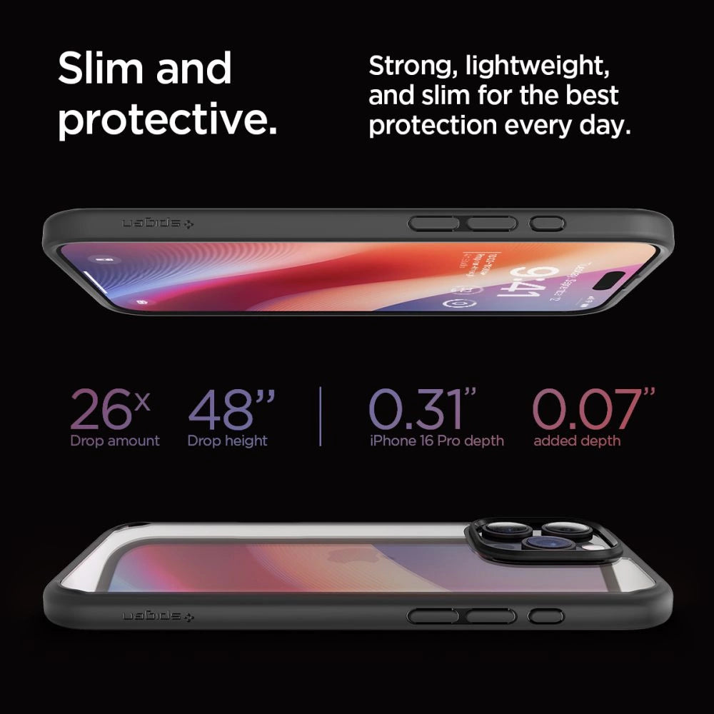 Spigen Ultra Hybrid iPhone 16 Pro Case - Matte Black_14