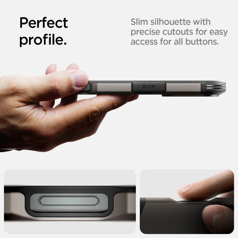 Spigen Tough Armor MagSafe case with stand for iPhone 16 Pro - gunmetal_11