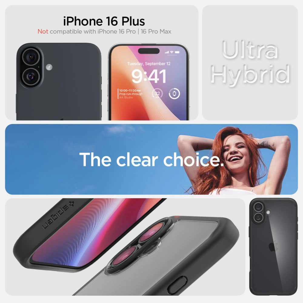 Spigen Ultra Hybrid iPhone 16 Plus Case - Matte Black_7