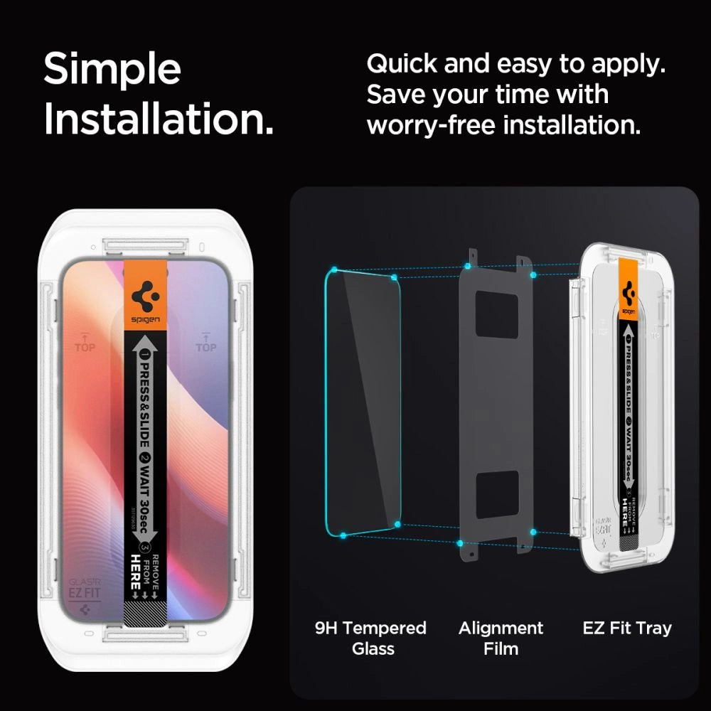 Spigen Glas.tR EZ Fit Privacy Tempered Glass for iPhone 16 Pro Max - 2 pcs._13