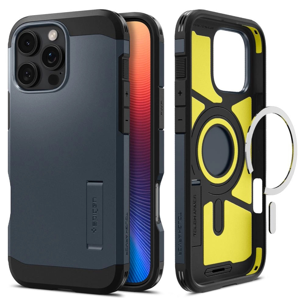 Spigen Tough Armor MagSafe Case with Stand for iPhone 16 Pro Max - Dark Gray_0