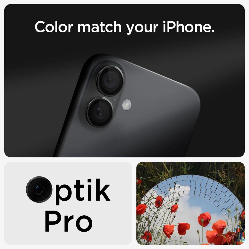 Tempered Glass for Spigen Glass tR EZ Fit Optik Pro for iPhone 16 Plus Camera (2 pcs.) - Black_8