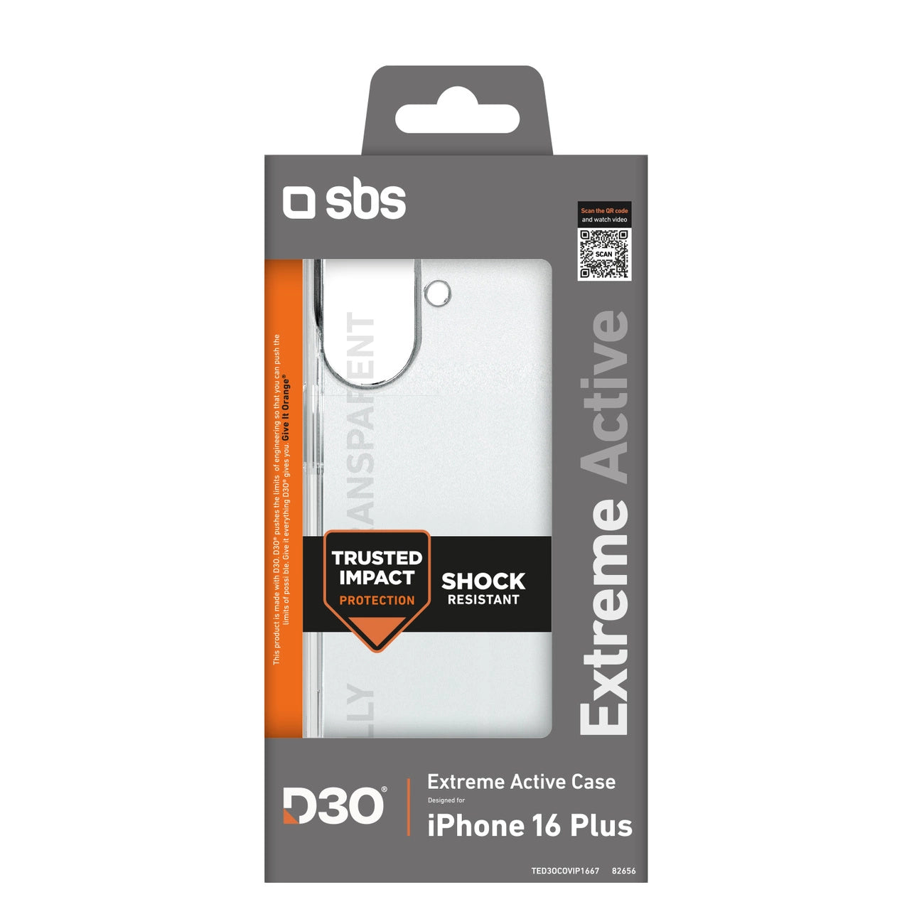 SBS Extreme Active D3O Case for iPhone 16 Plus - Transparent_1