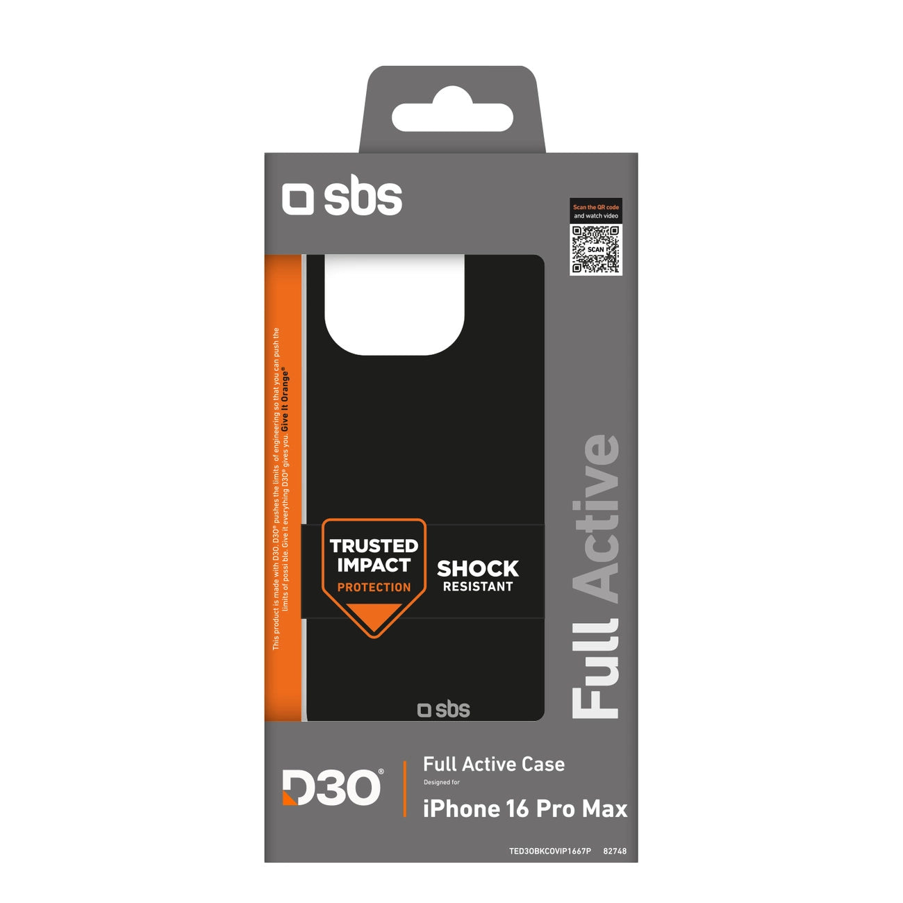 SBS Full Active D3O Case for iPhone 16 Pro Max - Black_1