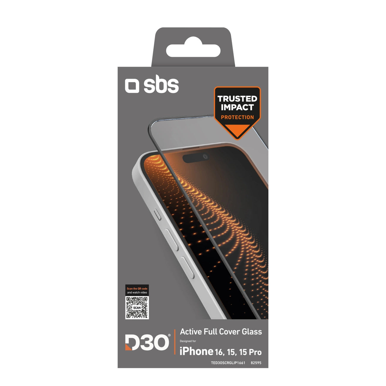 SBS Tempered Glass D3O with frame for iPhone 16 / iPhone 15_1