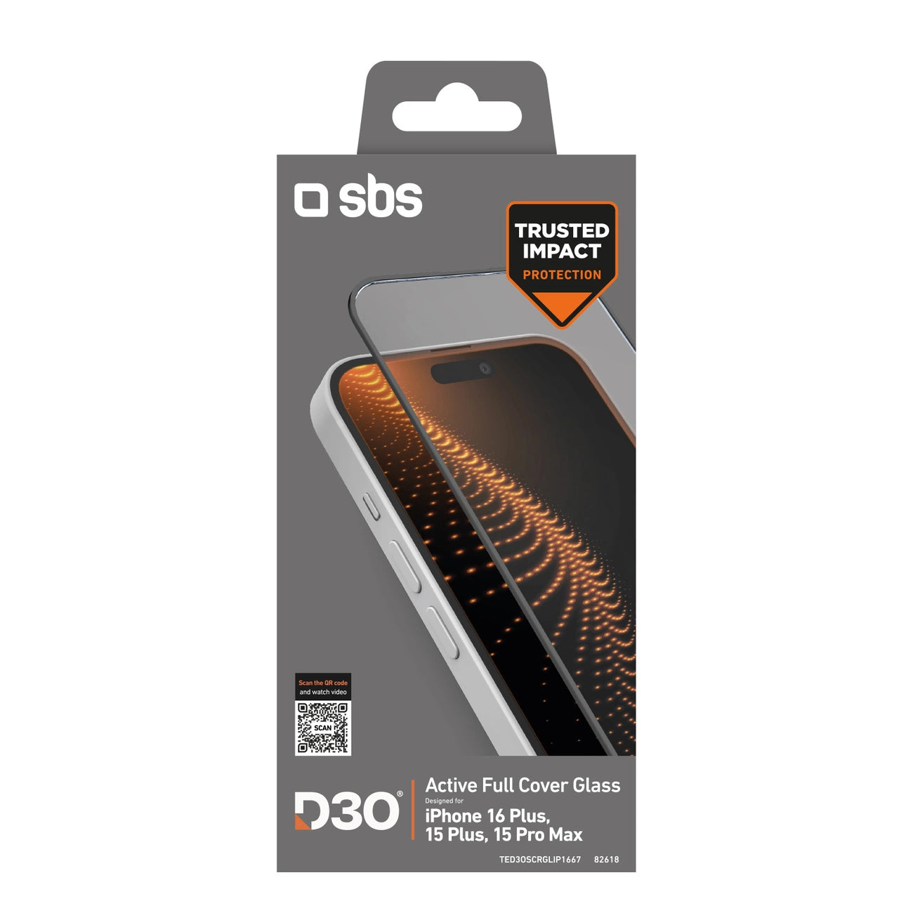 SBS Tempered Glass D3O with frame for iPhone 16 Plus / iPhone 15 Plus_1