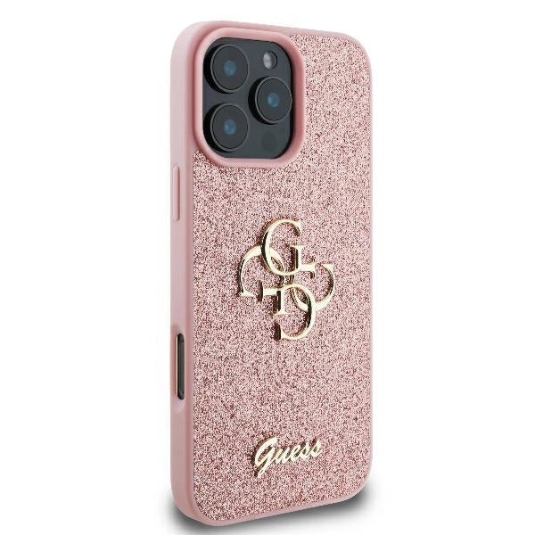 Guess Fixed Glitter Big 4G Case for iPhone 16 Pro - Pink_3