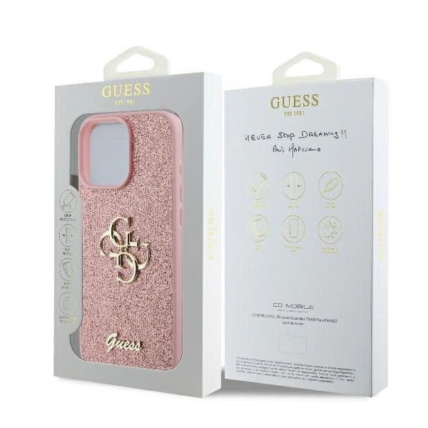 Guess Fixed Glitter Big 4G Case for iPhone 16 Pro - Pink_7