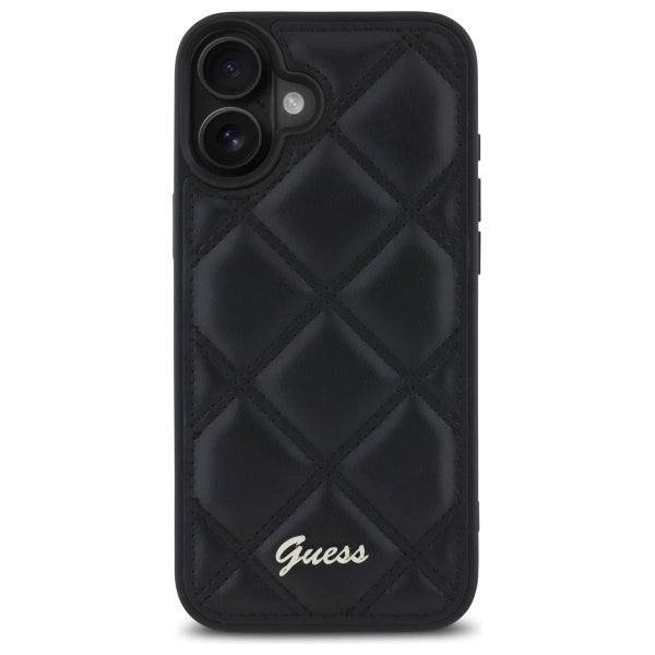 Guess Quilted Metal Logo iPhone 16 Plus Case - Black_2