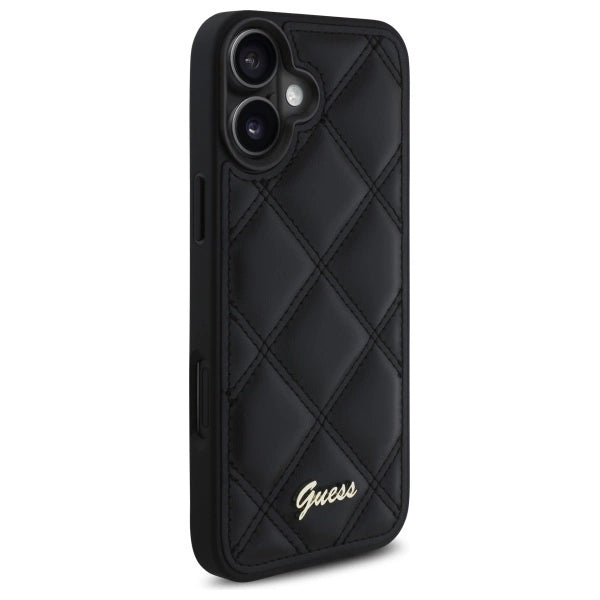 Guess Quilted Metal Logo iPhone 16 Plus Case - Black_3