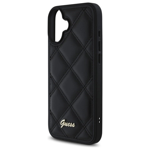 Guess Quilted Metal Logo iPhone 16 Plus Case - Black_5