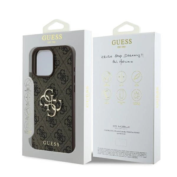 Guess 4G Big Logo iPhone 16 Pro Max Case - Brown_7