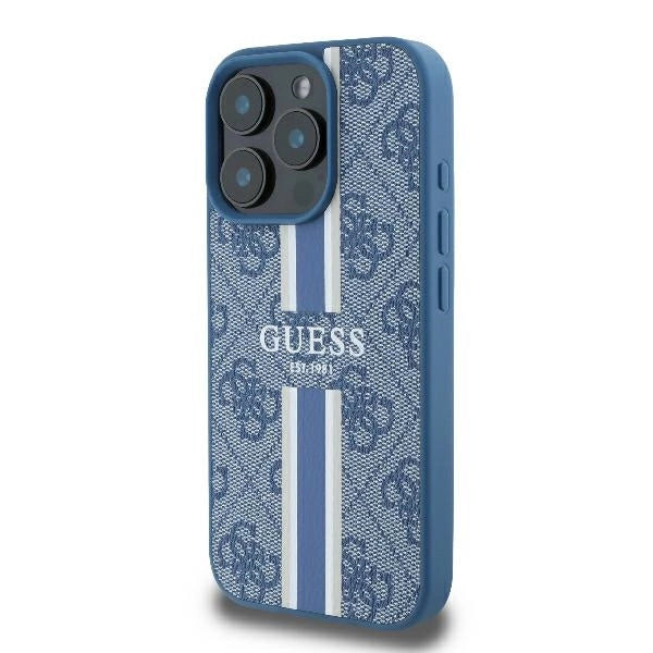Guess 4G Printed Stripes MagSafe case for iPhone 16 Pro - blue_1