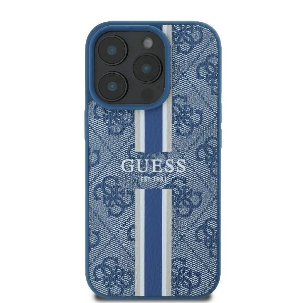 Guess 4G Printed Stripes MagSafe case for iPhone 16 Pro - blue_2