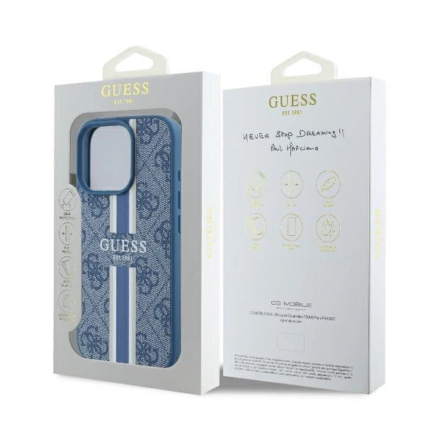 Guess 4G Printed Stripes MagSafe case for iPhone 16 Pro - blue_7