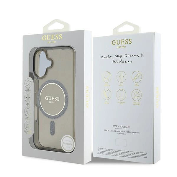 Guess IML Glitter Circle MagSafe case for iPhone 16 - black_7