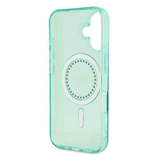 Guess IML Rhinestones MagSafe iPhone 16 Case - Green_6
