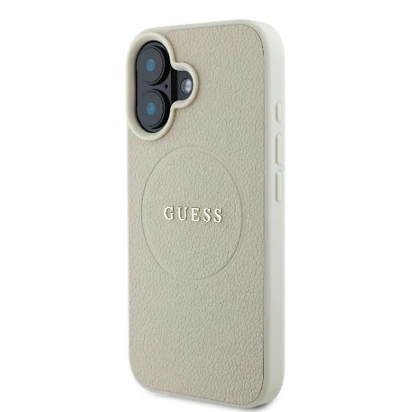 Guess Grained Ring MagSafe case for iPhone 16 - beige_1