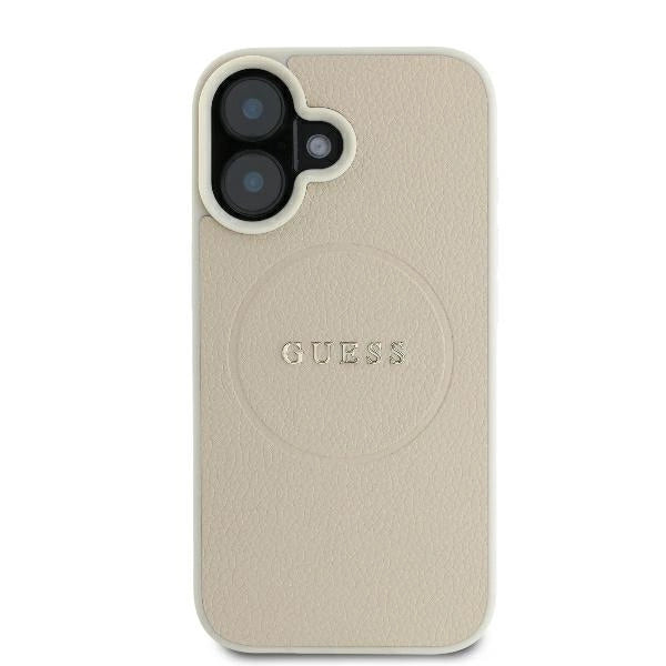 Guess Grained Ring MagSafe case for iPhone 16 - beige_2
