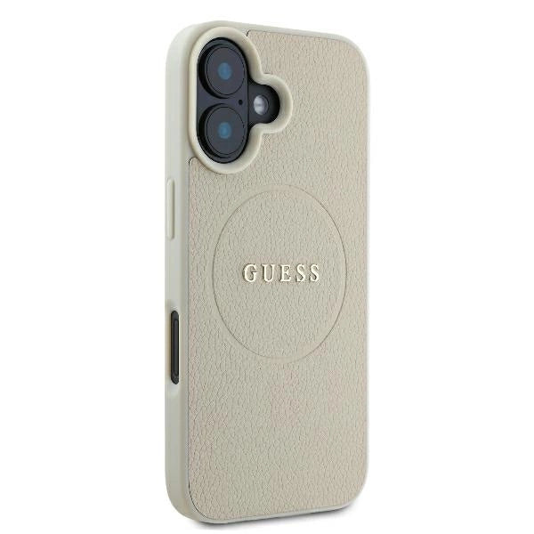Guess Grained Ring MagSafe case for iPhone 16 - beige_3