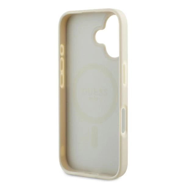 Guess Grained Ring MagSafe case for iPhone 16 - beige_6