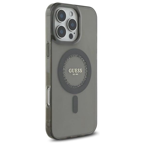 Guess IML Rhinestones MagSafe Case for iPhone 16 Pro Max - Black_3