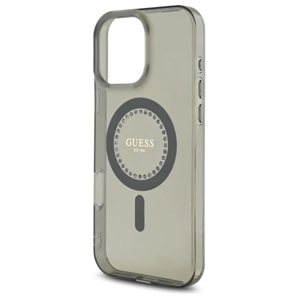 Guess IML Rhinestones MagSafe Case for iPhone 16 Pro Max - Black_5