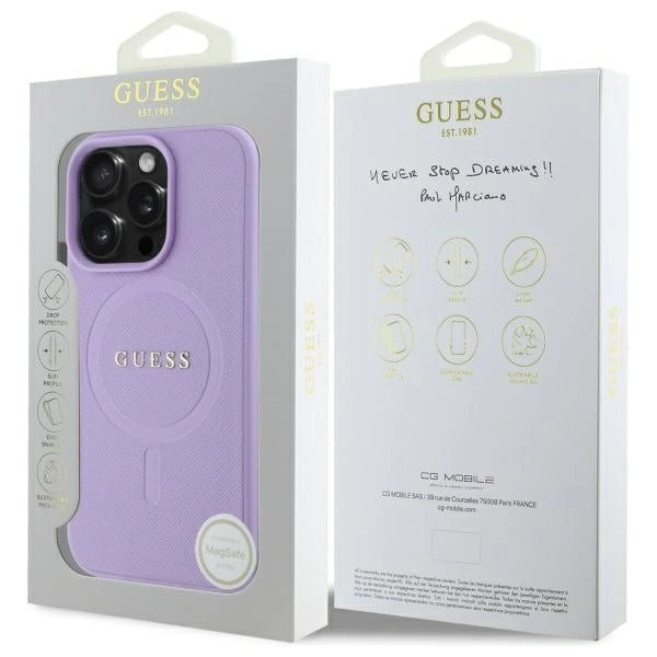 Guess Saffiano MagSafe iPhone 16 Pro Max Case - Purple_7