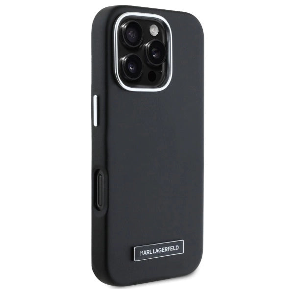 Karl Lagerfeld FW Metal Plate MagSafe iPhone 16 Pro Case - Black_3