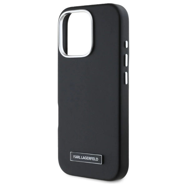 Karl Lagerfeld FW Metal Plate MagSafe iPhone 16 Pro Case - Black_5