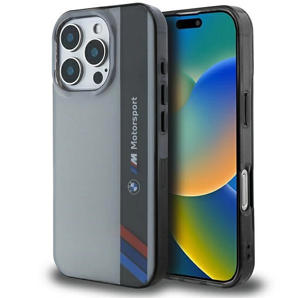 BMW Motosport IML Vertical Stripe iPhone 16 Pro Case - Gray_0