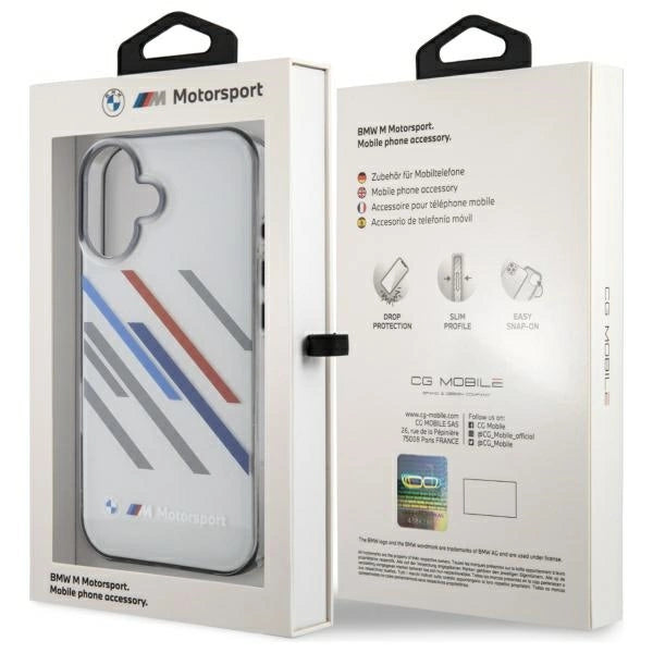 BMW Motosport IML Random Stripes iPhone 16 Plus Case - Gray_7