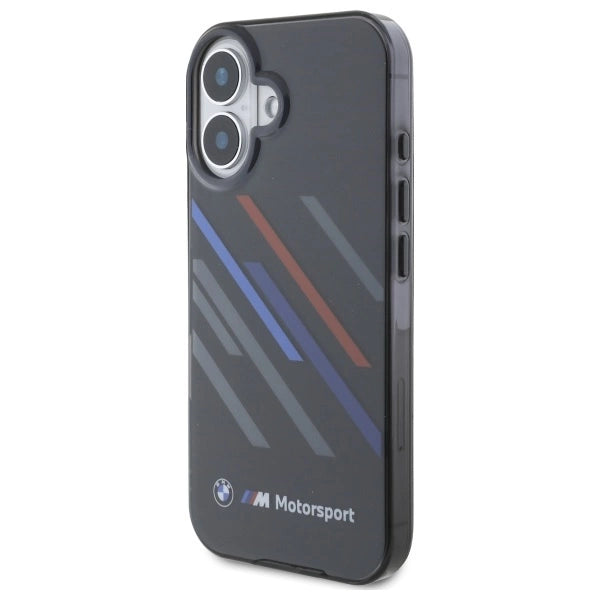 BMW Motosport IML Random Stripes iPhone 16 Plus Case - Black_1