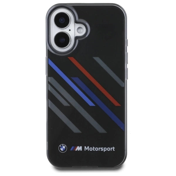 BMW Motosport IML Random Stripes iPhone 16 Plus Case - Black_2