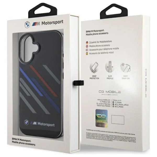 BMW Motosport IML Random Stripes iPhone 16 Plus Case - Black_7