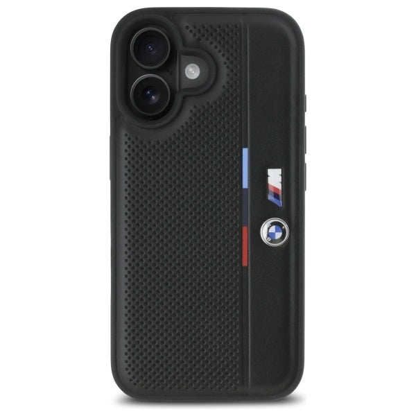 BMW M Perforated Tricolor Detail Line iPhone 16 Case - Black_2