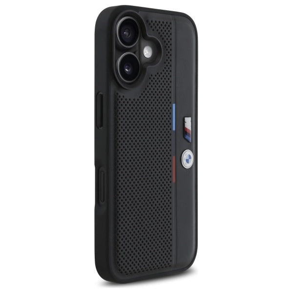 BMW M Perforated Tricolor Detail Line iPhone 16 Case - Black_3
