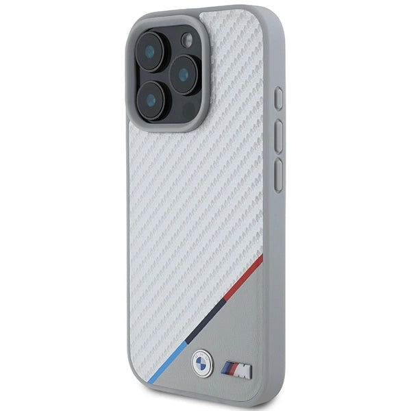 BMW M Carbon Tricolor Line MagSafe Case for iPhone 16 Pro - Gray_1