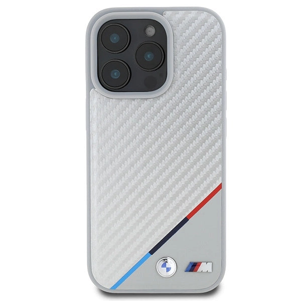 BMW M Carbon Tricolor Line MagSafe Case for iPhone 16 Pro - Gray_2