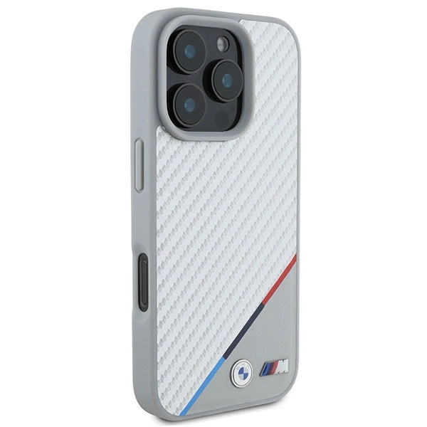 BMW M Carbon Tricolor Line MagSafe Case for iPhone 16 Pro - Gray_3
