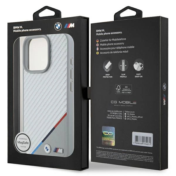 BMW M Carbon Tricolor Line MagSafe Case for iPhone 16 Pro - Gray_7