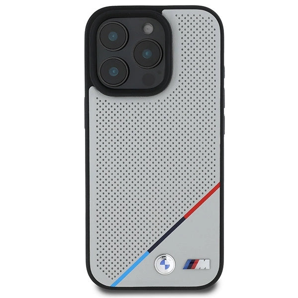 BMW M Perforated Tricolor Line MagSafe Case for iPhone 16 Pro - Gray_2