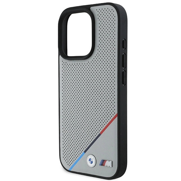 BMW M Perforated Tricolor Line MagSafe Case for iPhone 16 Pro - Gray_5
