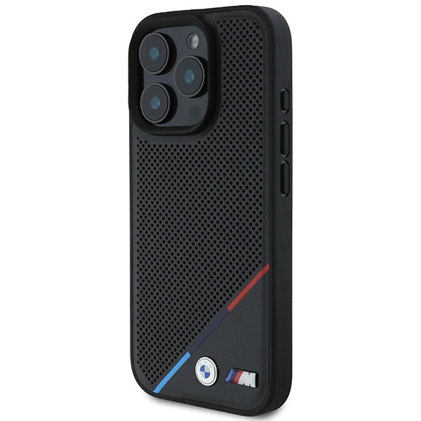 BMW M Perforated Tricolor Line MagSafe Case for iPhone 16 Pro - Black_1