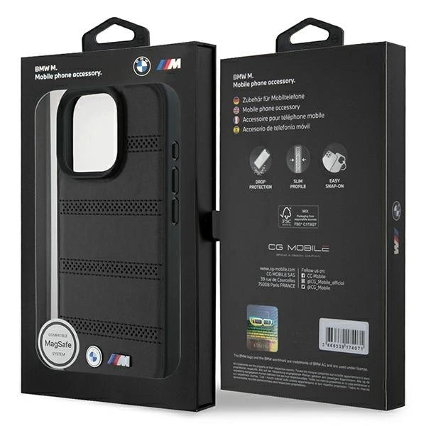 BMW M Perforated And Stitched Line MagSafe case for iPhone 16 Pro - black_7