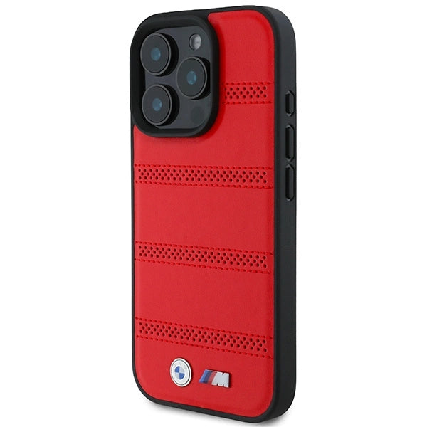 BMW M Perforated And Stitched Line MagSafe case for iPhone 16 Pro - red_1
